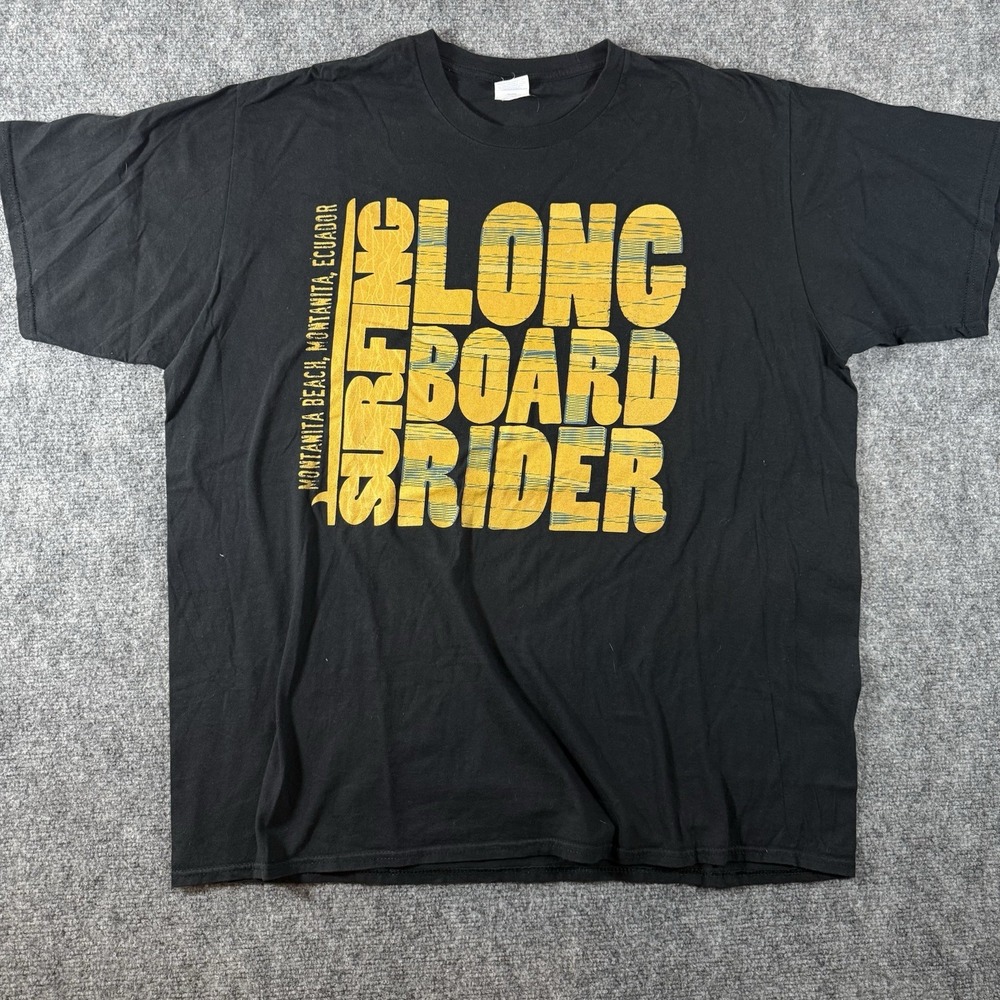 Surfing Longboard Rider Ecuador Men's T Shirt Black 2XL - Picture 1 of 6